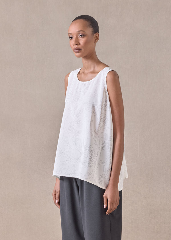 eskandar silk a-line shell - mid plus