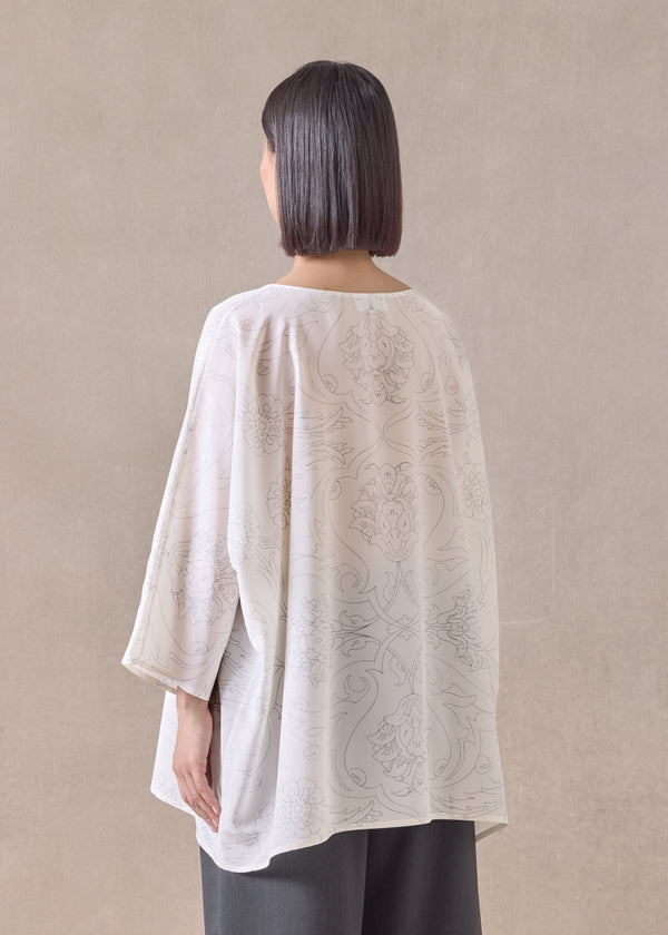 Eskandar Silk Boat Neck Top - Long