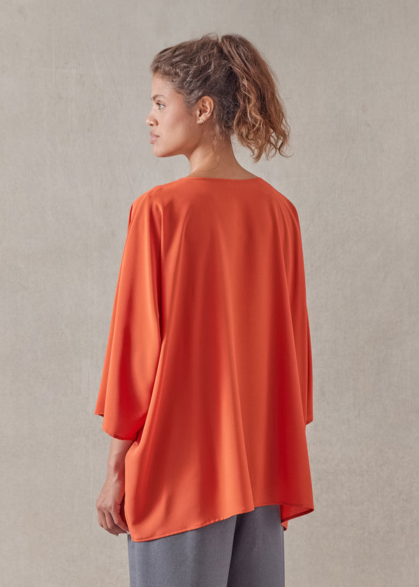 Eskandar Silk Boat Neck Top - Long