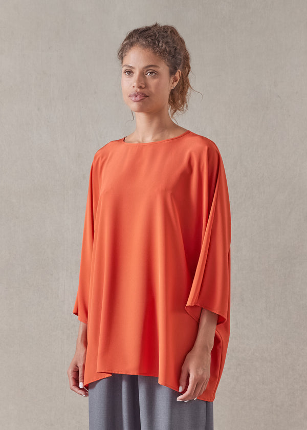 eskandar silk boat neck top - long