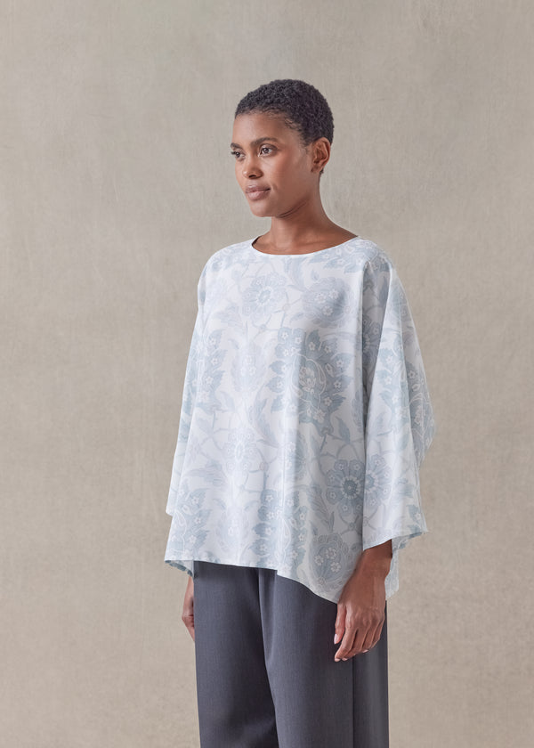 Eskandar Silk Boat Neck Top - Mid