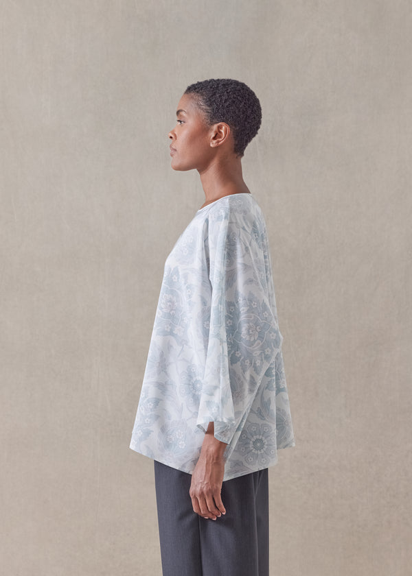 Eskandar Silk Boat Neck Top - Mid