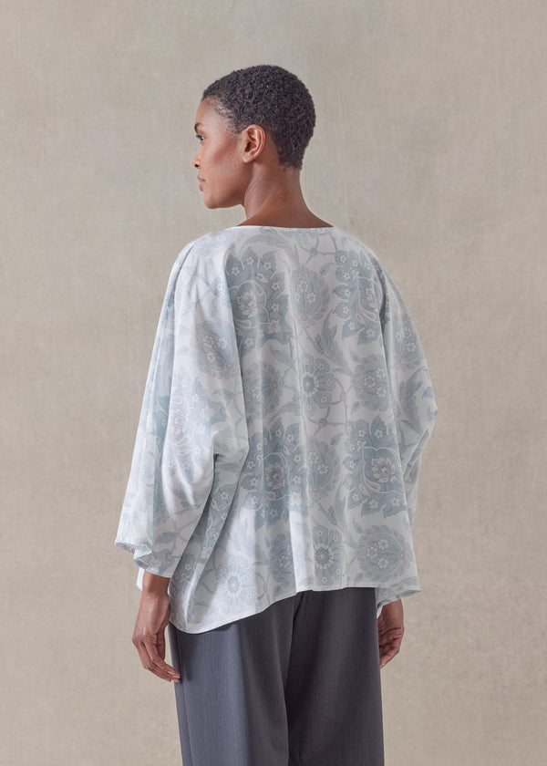 Eskandar Silk Boat Neck Top - Mid