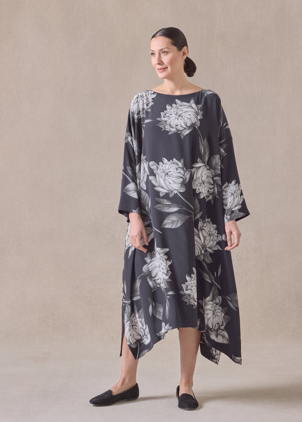 eskandar silk dps scoop neck dress