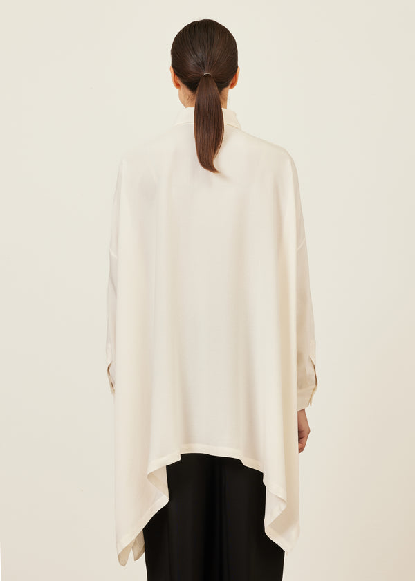 Eskandar Silk Dps Shirt With Collar - Long Plus