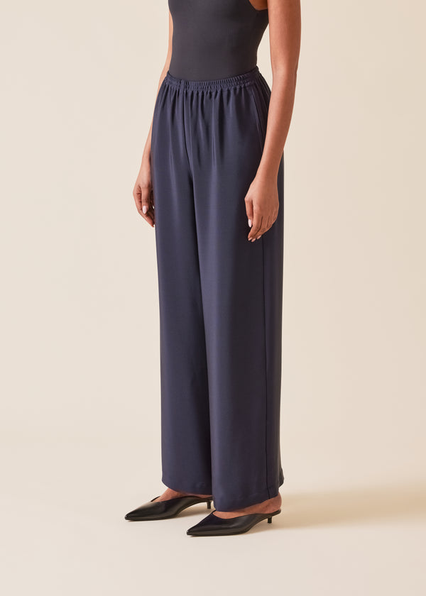 eskandar silk flared trouser