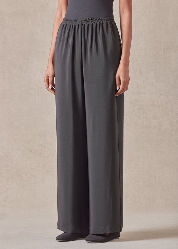 eskandar silk flared trouser