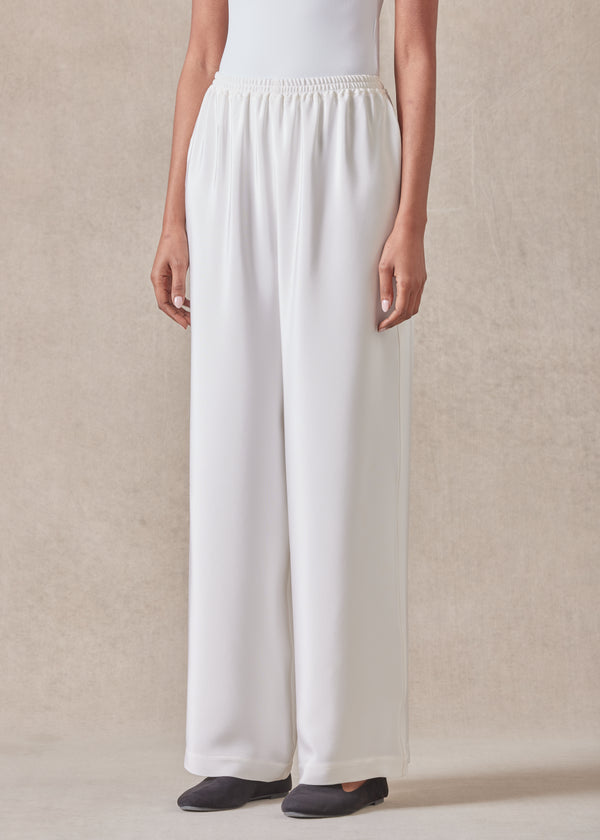 eskandar silk flared trouser