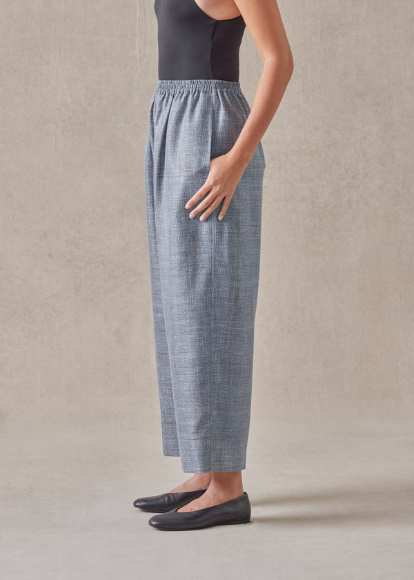 Eskandar Silk Linen Wool Mix Japanese Trouser
