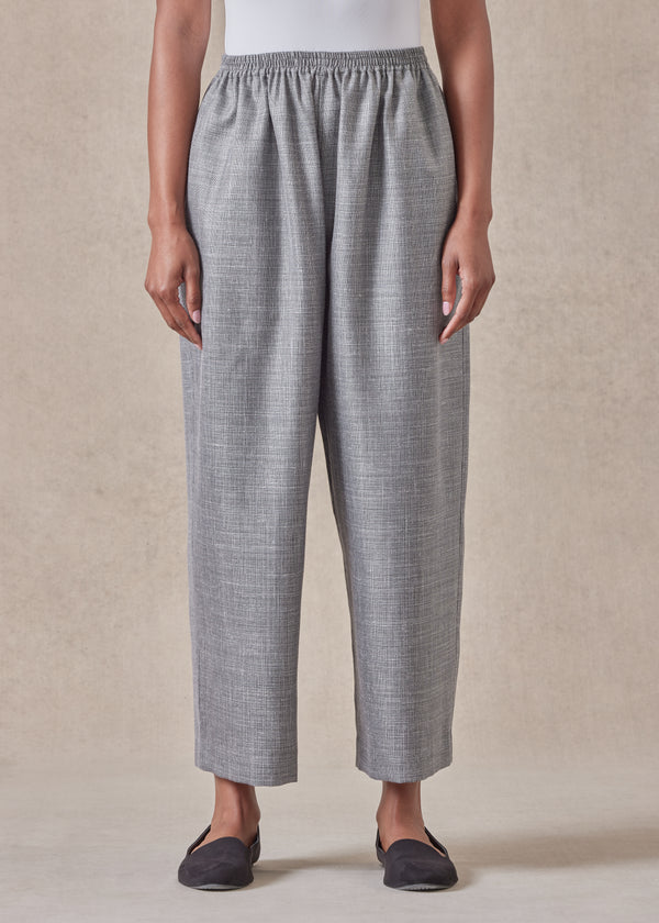 Eskandar Silk Linen Wool Mix Japanese Trouser