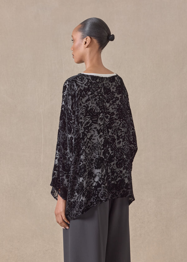 Eskandar Silk Mix Boat Neck Top - Mid