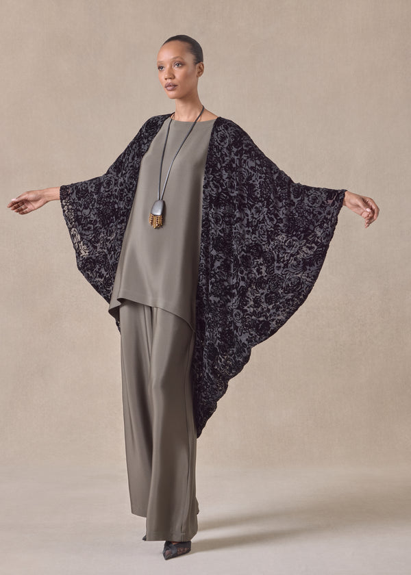 eskandar silk mix cocoon jacket coat