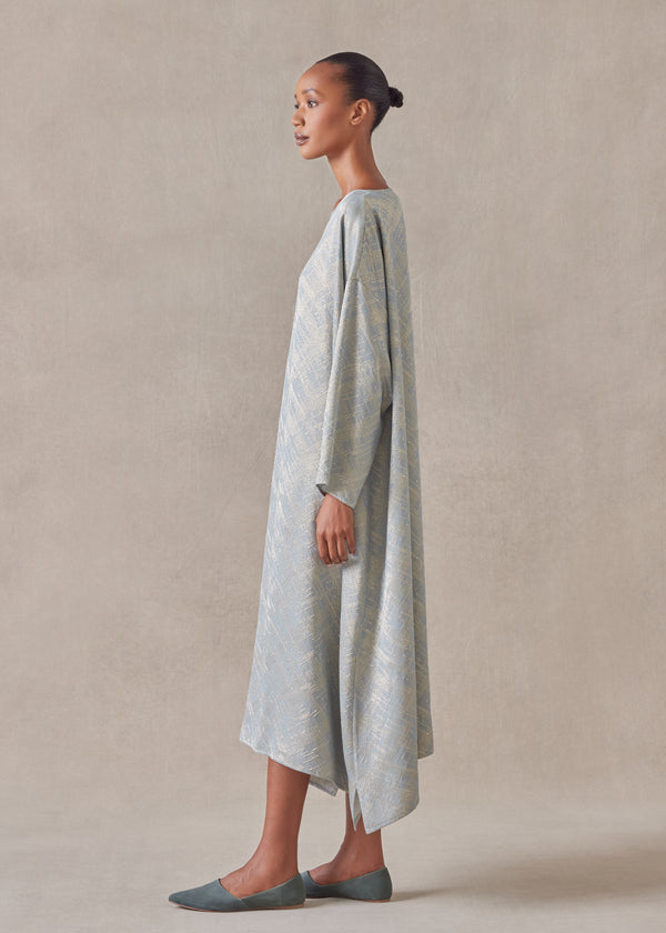 Eskandar Silk Mix Wide A-line Scoop Neck Dress