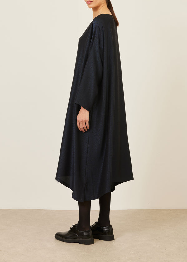 Eskandar Silk Mix Wide A-line Scoop Neck Dress