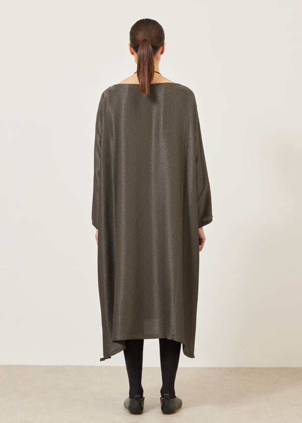 Eskandar Silk Mix Wide A-line Scoop Neck Dress