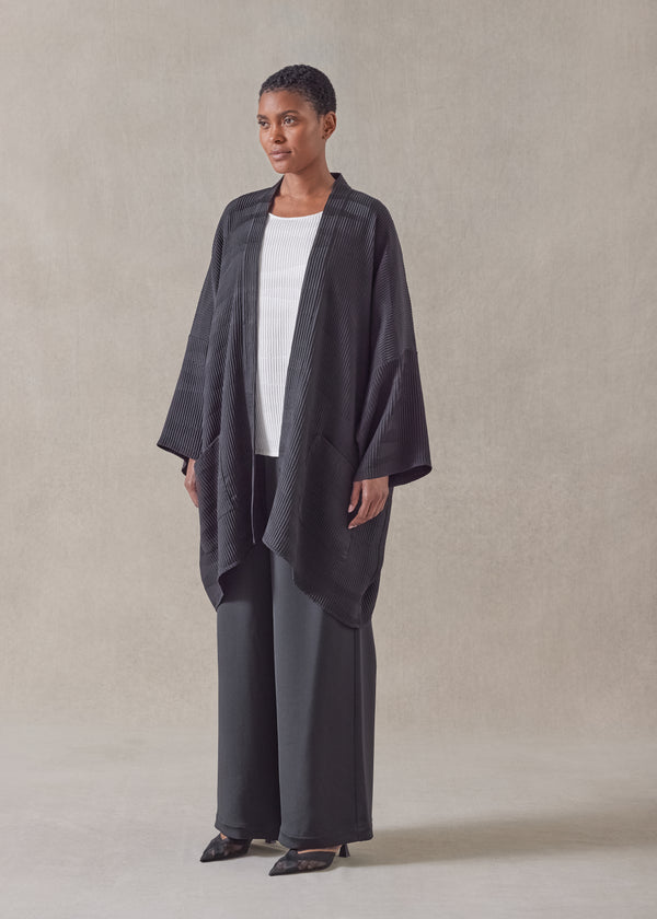 Eskandar Silk Open Jacket - Long Plus