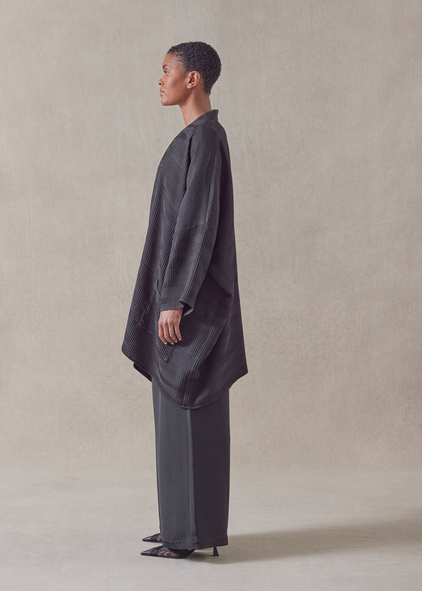 Eskandar Silk Open Jacket - Long Plus