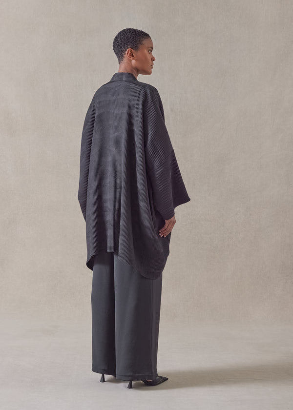 Eskandar Silk Open Jacket - Long Plus