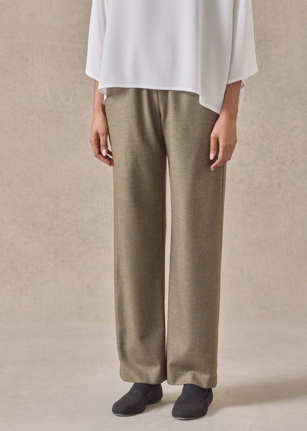 eskandar silk superfine wool mix tapered trouser