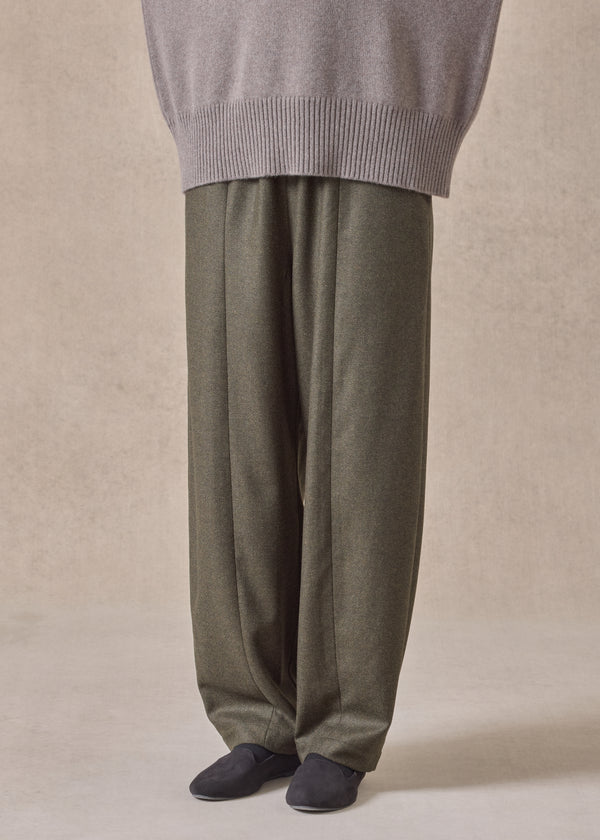 Eskandar Silk Superfine Wool Mix Tulip Trouser