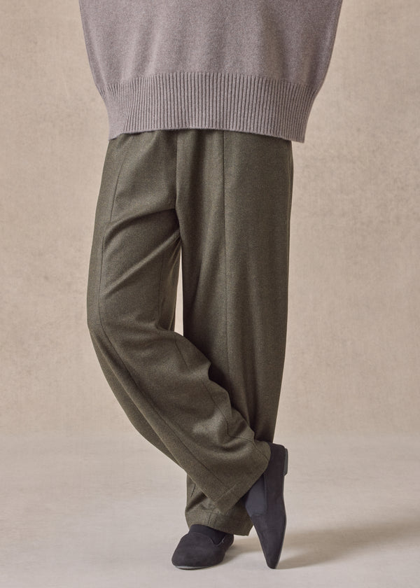 eskandar silk superfine wool mix tulip trouser