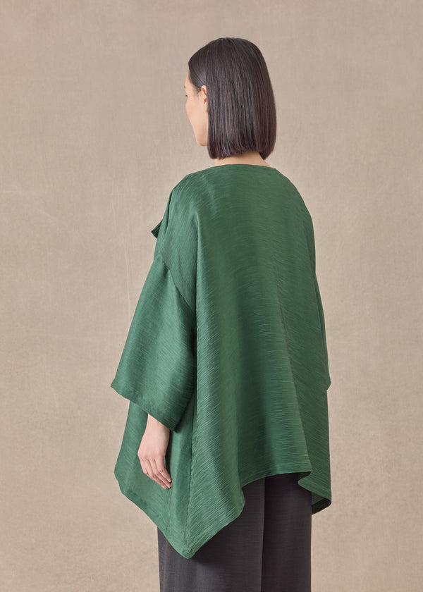 Eskandar Silk Wide A-line Jacket Coat - Mid Plus