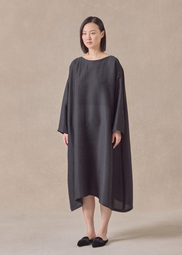 Eskandar Silk Wide A-line Scoop Neck Dress