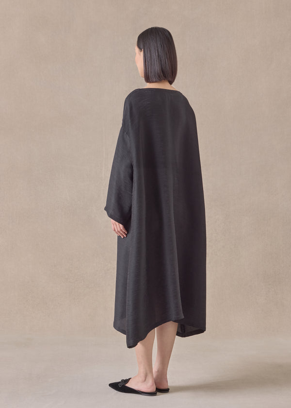 Eskandar Silk Wide A-line Scoop Neck Dress