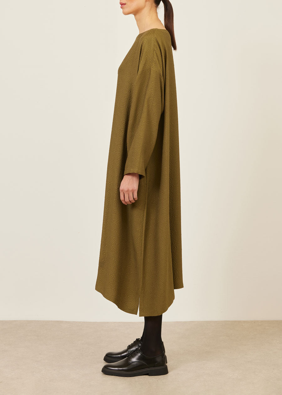 Eskandar Silk Wide A-line Scoop Neck Dress