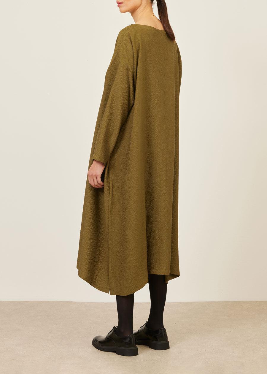 Eskandar Silk Wide A-line Scoop Neck Dress