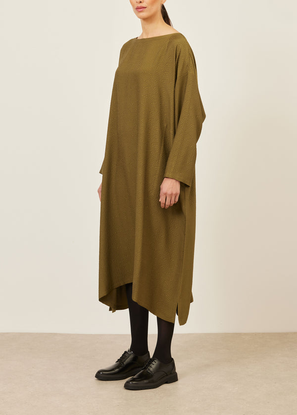 eskandar silk wide A-line scoop neck dress