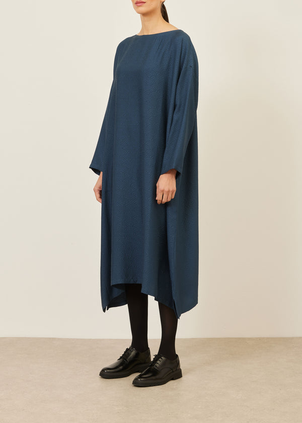 eskandar silk wide A-line scoop neck dress