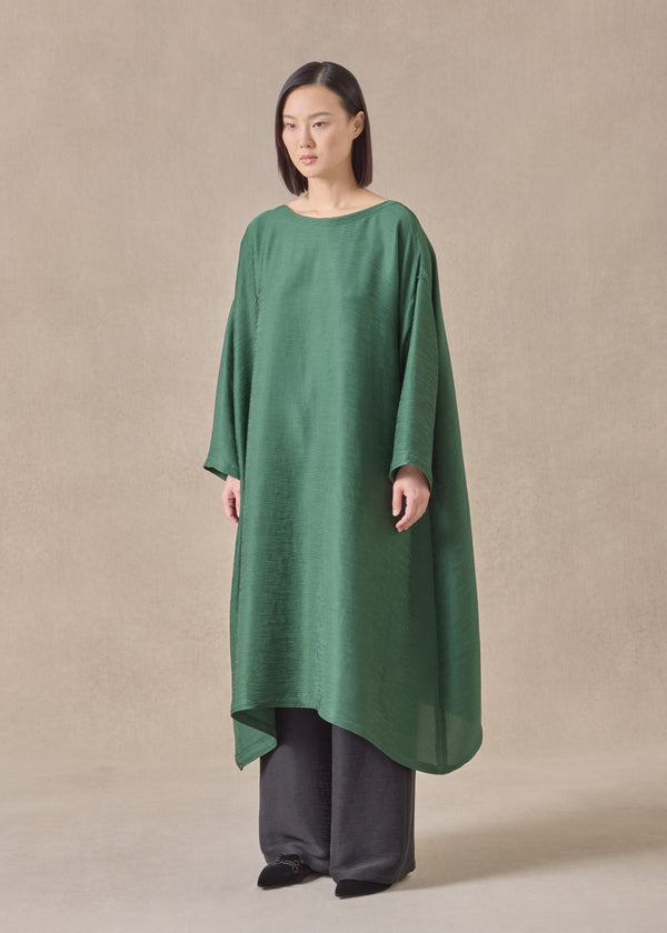 Eskandar Silk Wide A-line Scoop Neck Dress