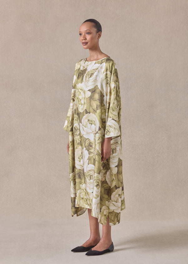 Eskandar Silk Wide A-line Scoop Neck Dress