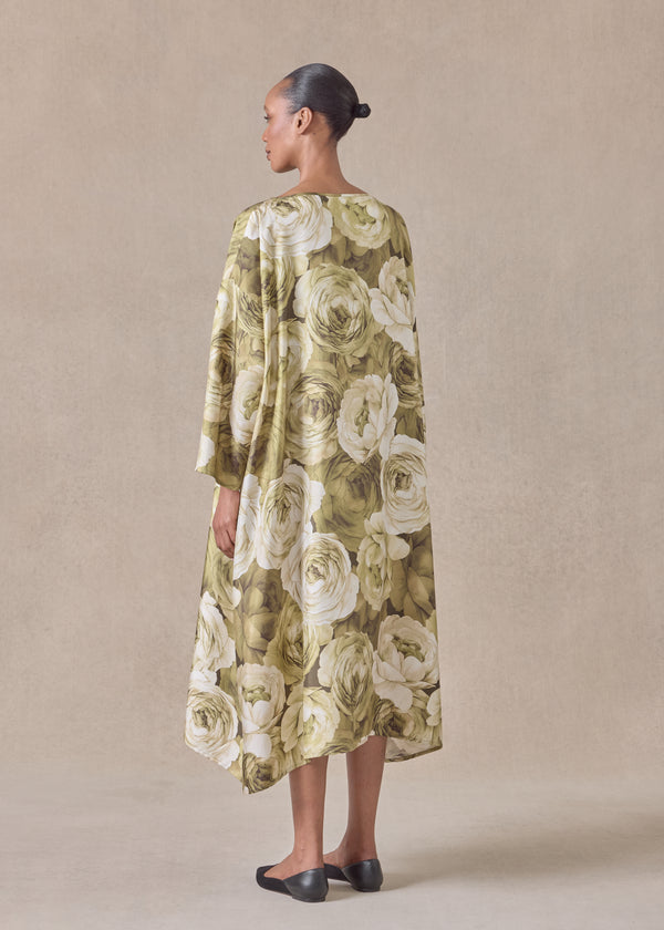 Eskandar Silk Wide A-line Scoop Neck Dress