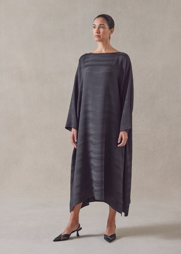 Eskandar Silk Wide A-line Scoop Neck Dress