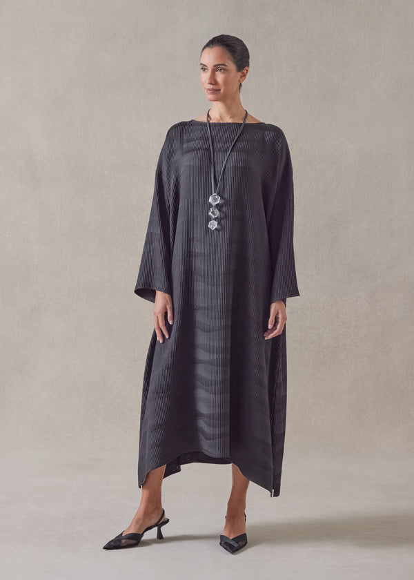 eskandar silk wide a-line scoop neck dress