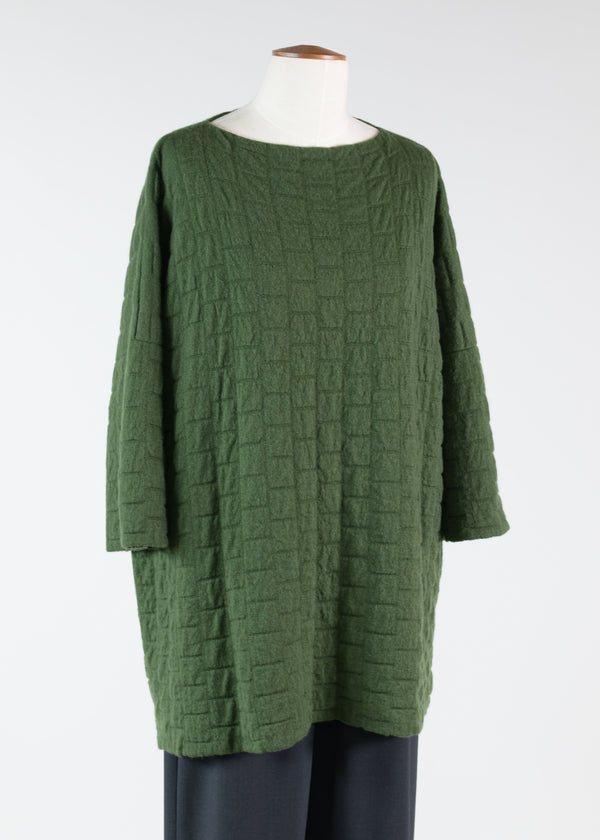 eskandar square 3/4 sleeve top - long
