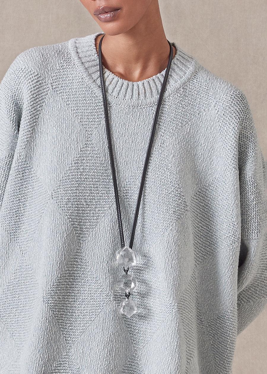 Eskandar Three Piece Faceted Quartz Pendant