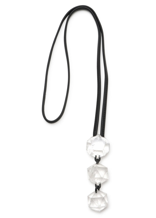 eskandar three piece faceted quartz pendant