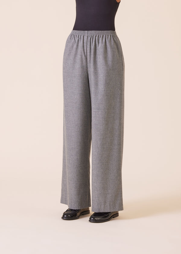 eskandar wool cashmere mix flared trouser