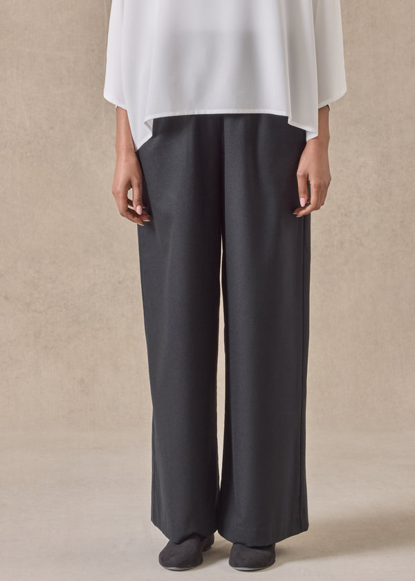 eskandar wool cashmere mix flared trouser