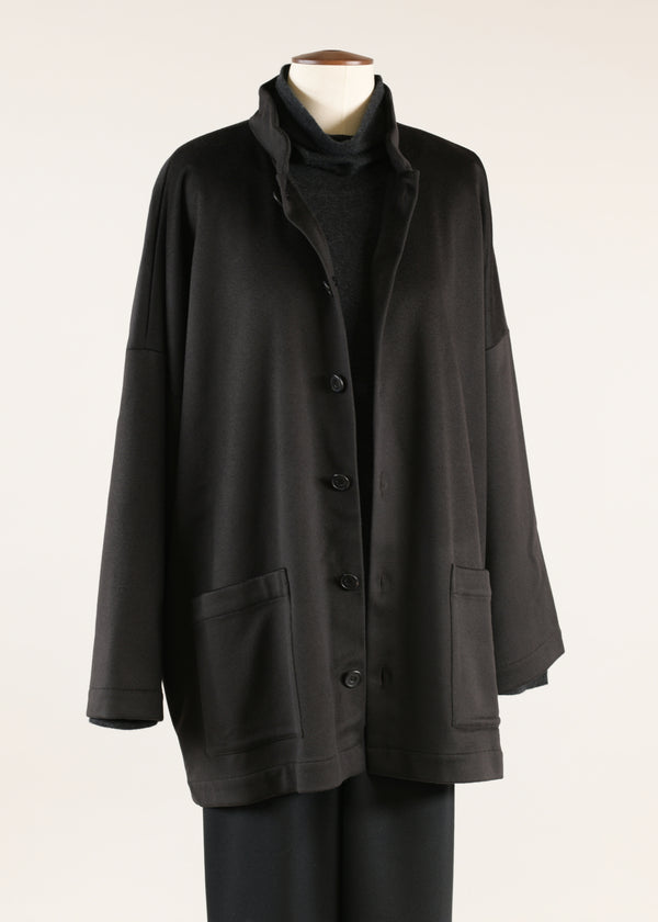 eskandar wool mandarin coat - long