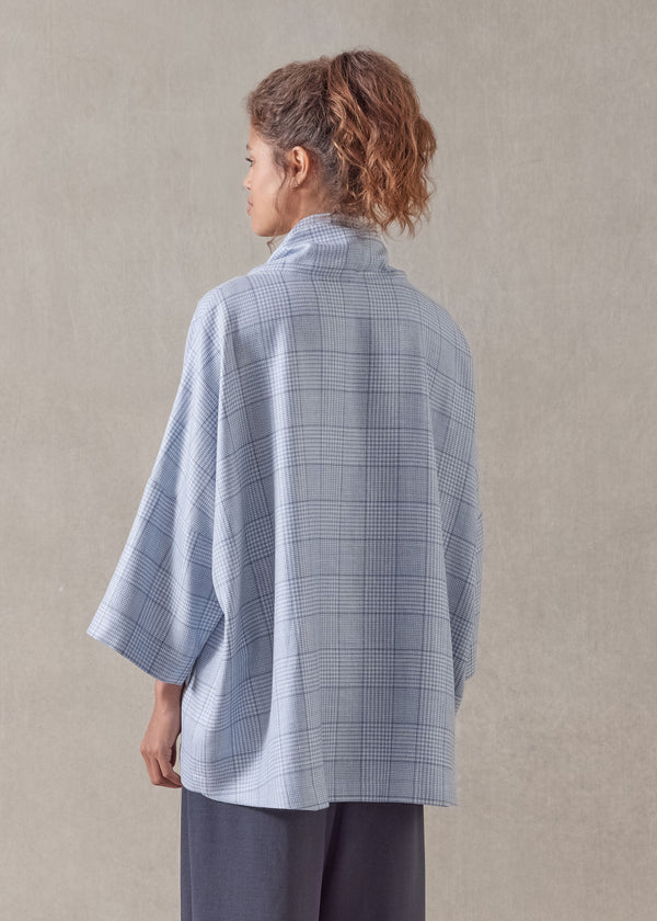 Eskandar Wool Mix Sloped Shoulder Monks Top - Long