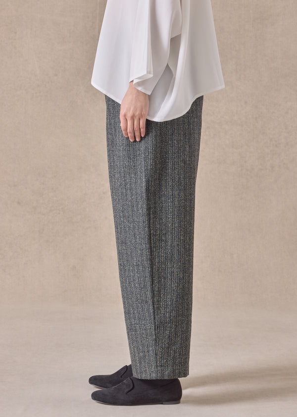 Eskandar Wool Silk Mix Longer Japanese Trouser
