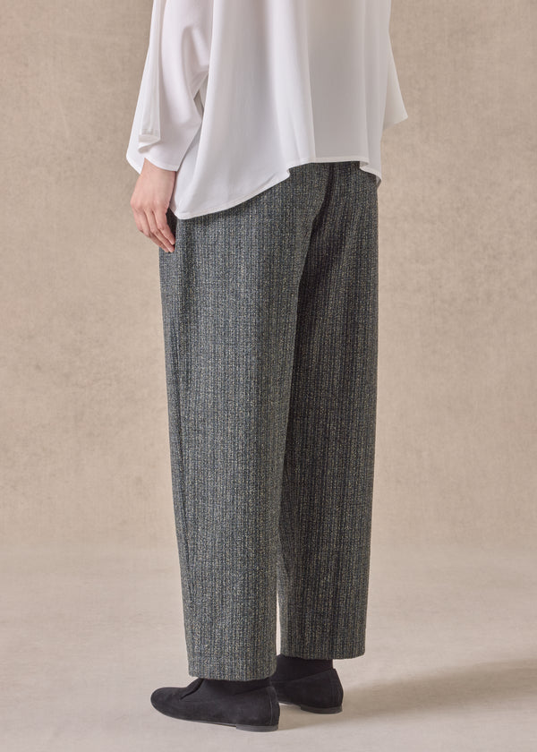 Eskandar Wool Silk Mix Longer Japanese Trouser