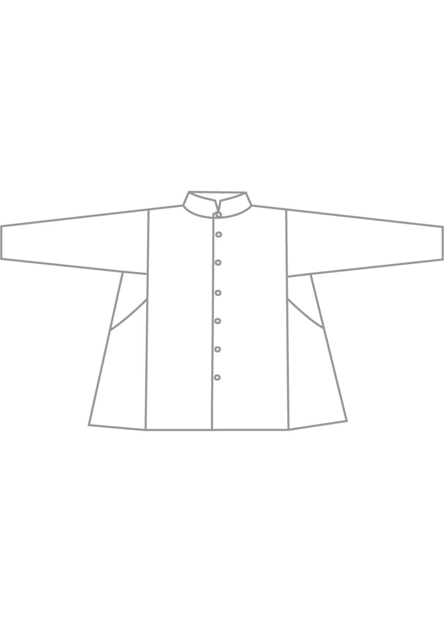 Eskandar Linen Caucasus Jacket With Notch Collar - Long