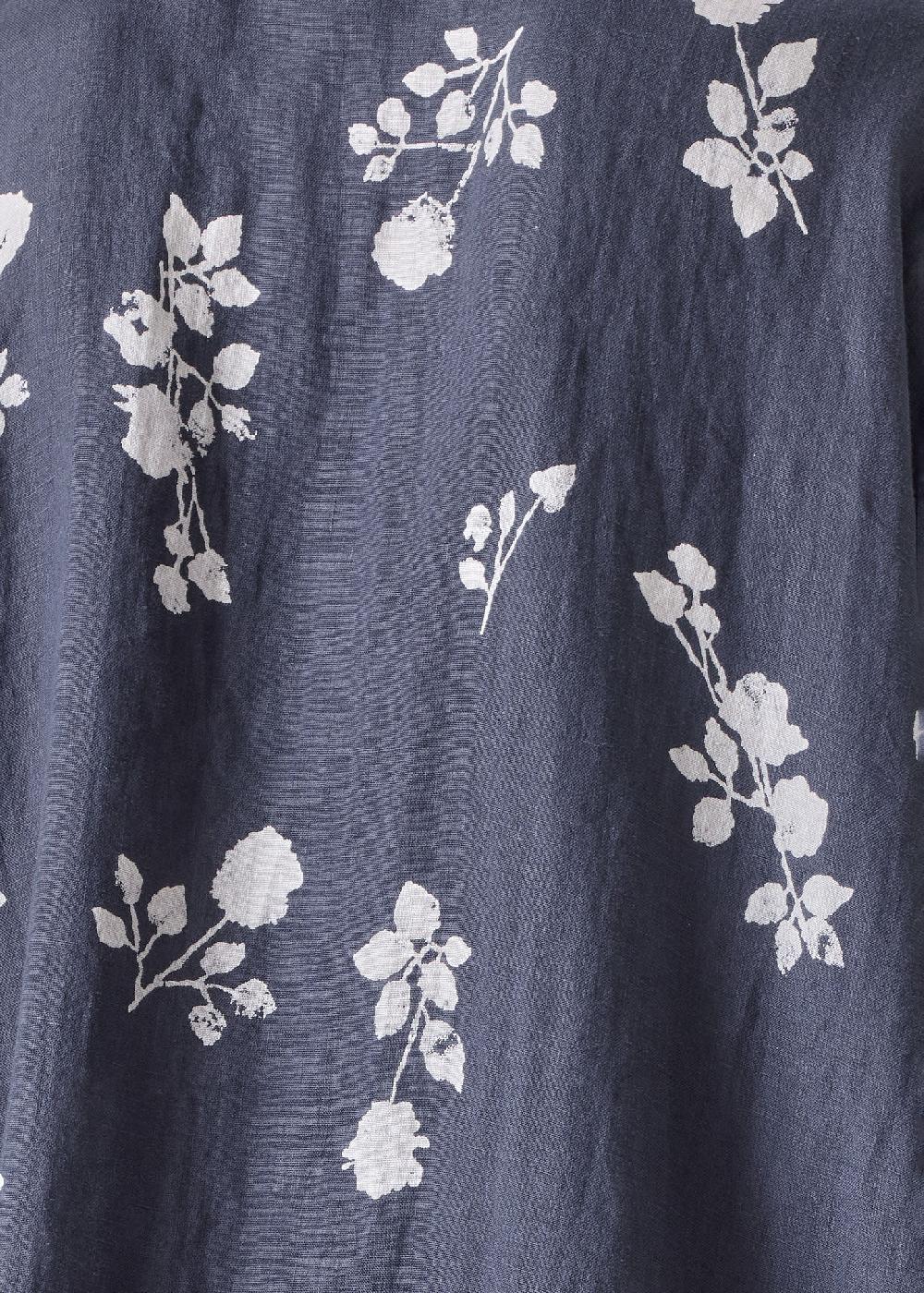 Eskandar Linen Dps Scoop Neck 3/4 Sleeve Top - Mid Plus