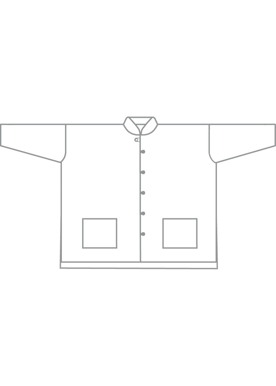 Eskandar Linen Longer Back Wide Mandarin Jacket - Long