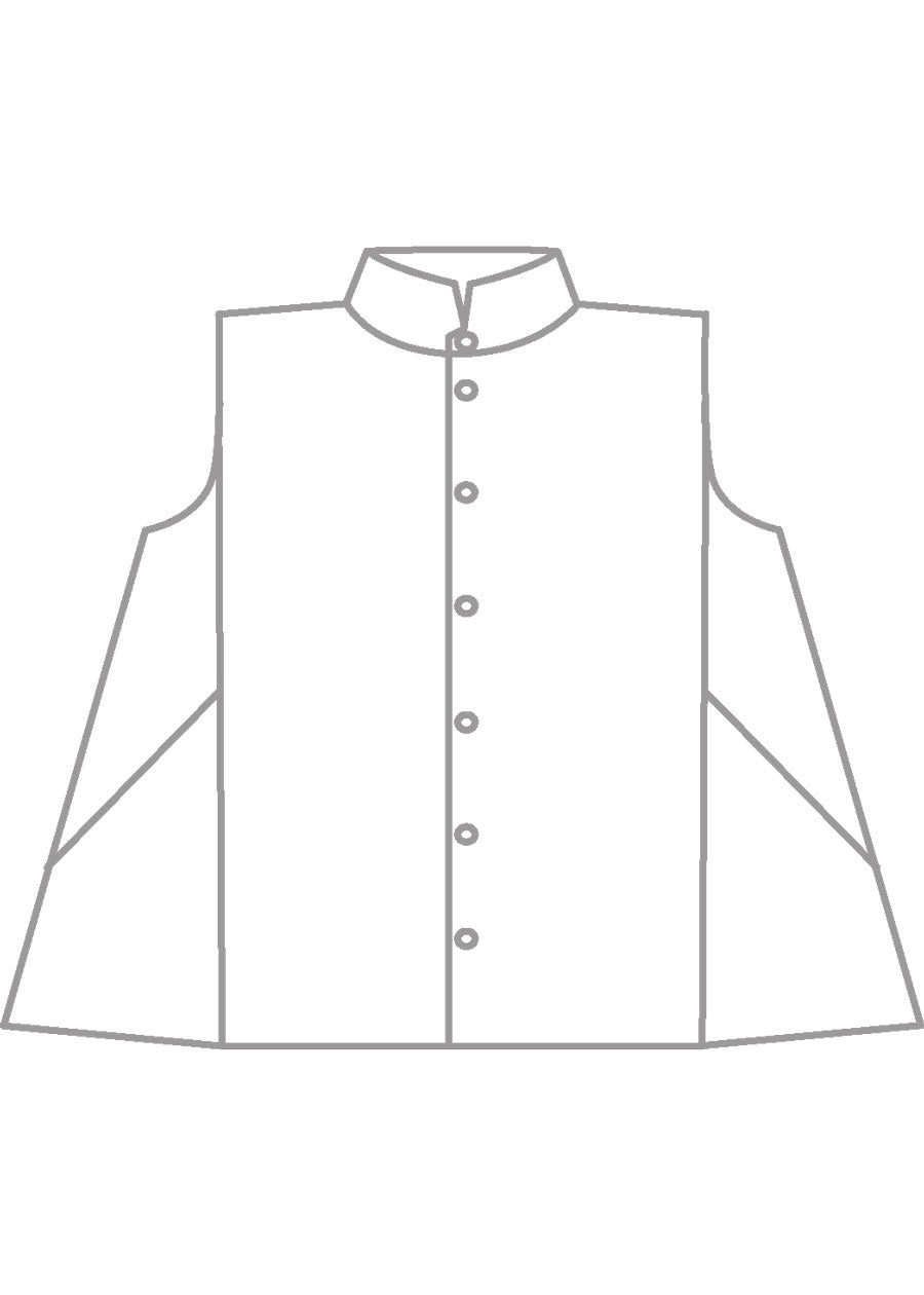 Eskandar Linen Sleeveless Caucasus Shirt With Notch Collar - Long